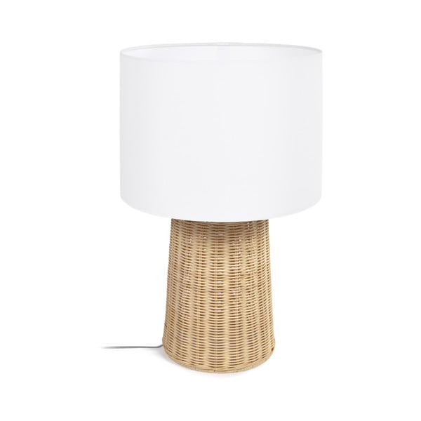 Dabīga toņa galda lampa ar tekstila abažūru (augstums 51 cm) Kimjit – Kave Home