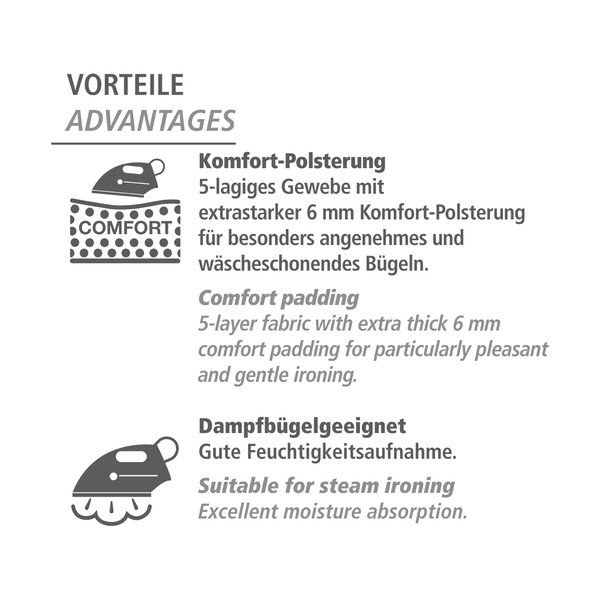 Zils kokvilnas gludināmā dēļa pārvalks Wenko Air M-image-4