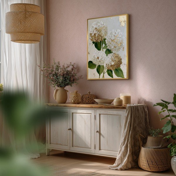 Drukāta glezna ar rāmi 60x90 cm Hydrangea – Styler-image-2