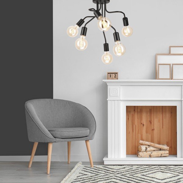 Melna griestu lampa – LAMKUR-image-1