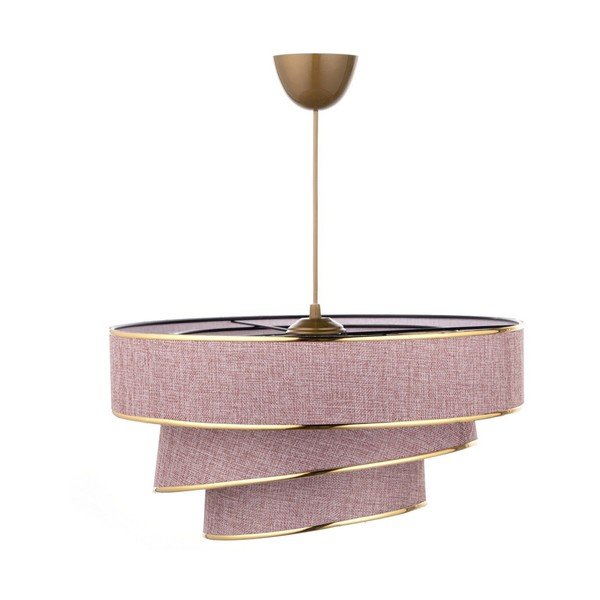 Rozā/zelta krāsas piekaramā lampa ar auduma abažūru ø 40 cm Couper – Opviq lights