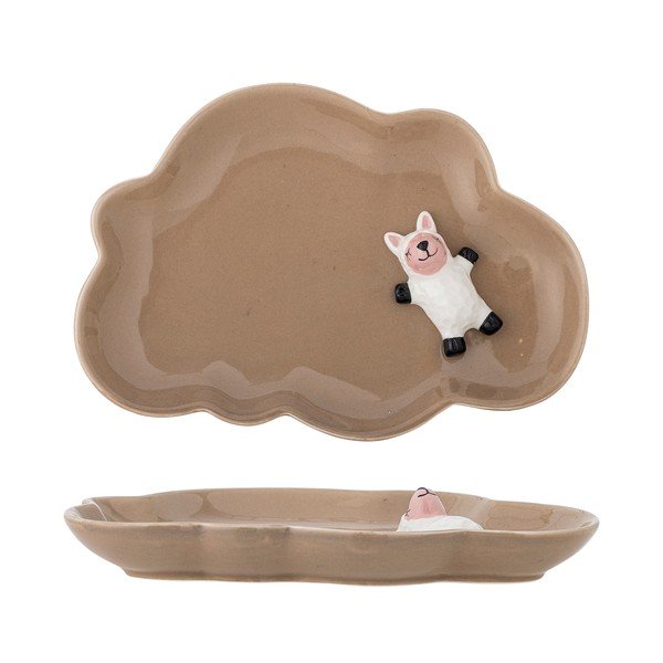 Brūns akmensmasas bērnu šķīvis 14x20 cm Dolly – Bloomingville Mini-image-3