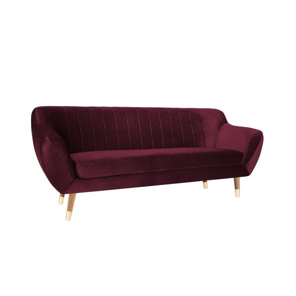 Mazzini Sofas Benito bordo krāsas samta dīvāns, 188 cm-image-2