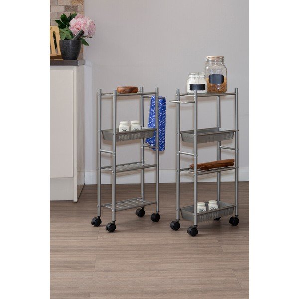 Metāla servēšanas galdiņš uz riteņiem 16x40 cm Dara – Premier Housewares-image-1