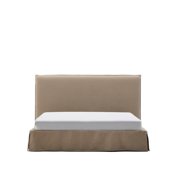 Pelēkbrūna polsterēta divvietīga gulta 180x200 cm Jaira – Kave Home-image-2