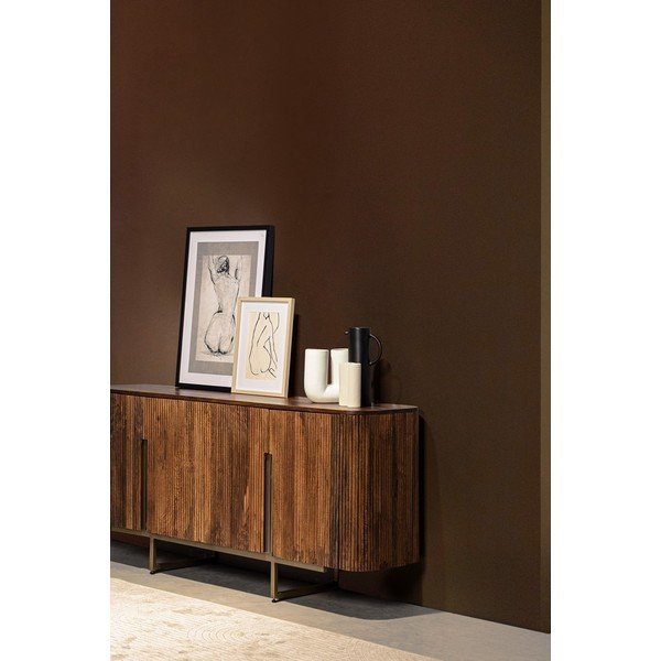 Zelta krāsas/dabīga toņa mango masīvkoka kumode 160x75x40 cm Vilas – Bizzotto-image-1