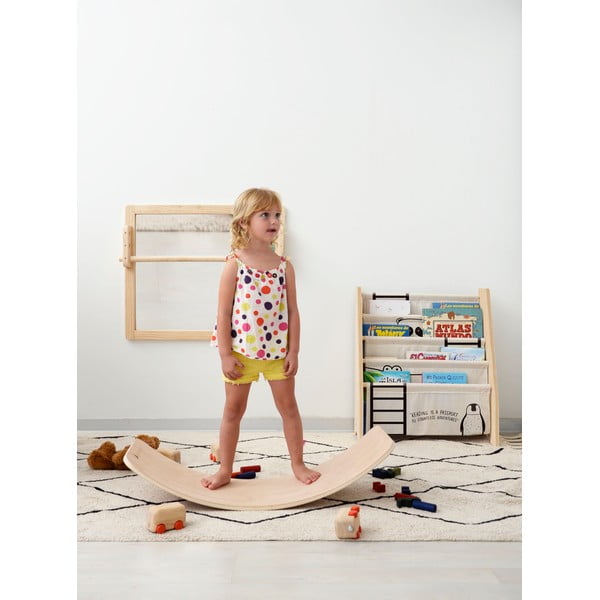 Bēšs auduma bērnu grāmatu plaukts 60x70 cm Animals – Folkifreckles-image-1