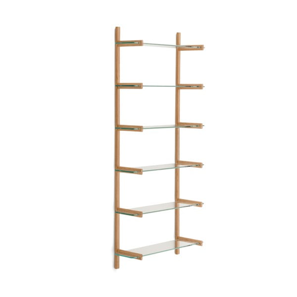 Dabīga toņa stikla modulārā plauktu sistēma 90x202x30,5 cm Sitra – Kave Home-image-2