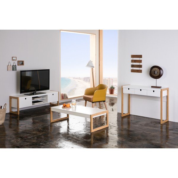 Balts konsoles galds Marckeric Square, 101 x 77 cm-image-4
