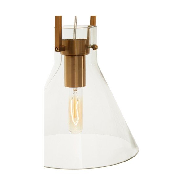 Zelta krāsas metāla piekaramā lampa ar stikla abažūru ø 25 cm Trieste – Premier Housewares-image-1