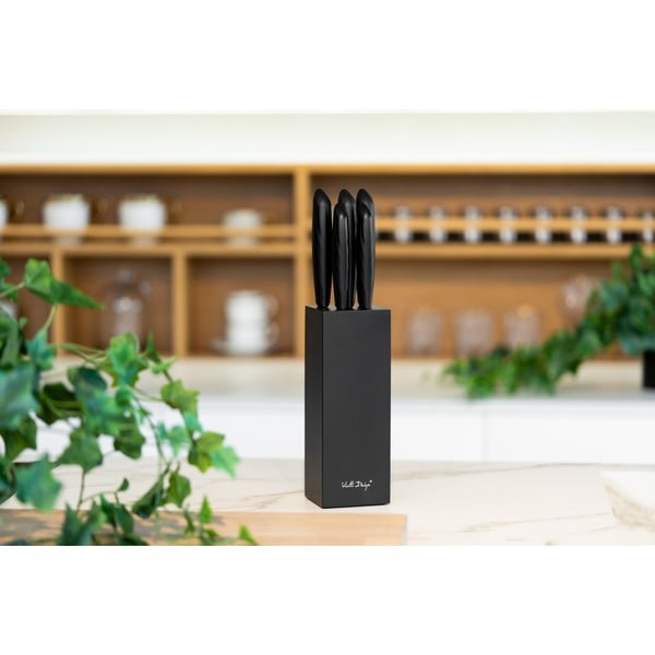 Nažu komplekts ar melnu statīvu (5 gab.) Vialli Design Caro-image-4