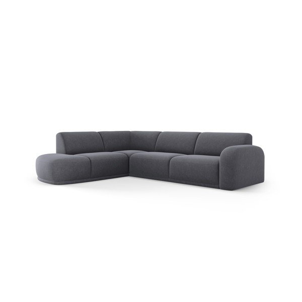 Pelēks samta stūra dīvāns Erin – Micadoni Home-image-2