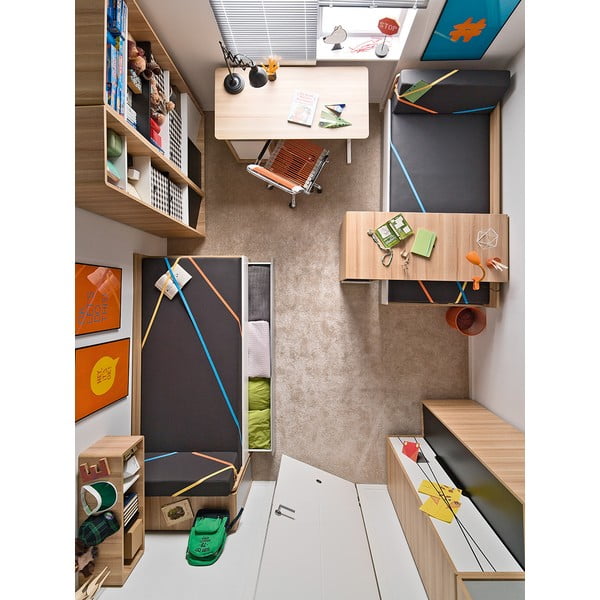 Balta papildu atvilktne zem vienvietīgas gultas Vox Evolve-image-1