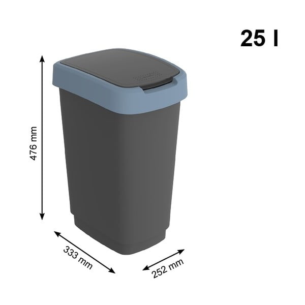 Pārstrādātas plastmasas atkritumu tvertne 25 L Twist – Rotho-image-3