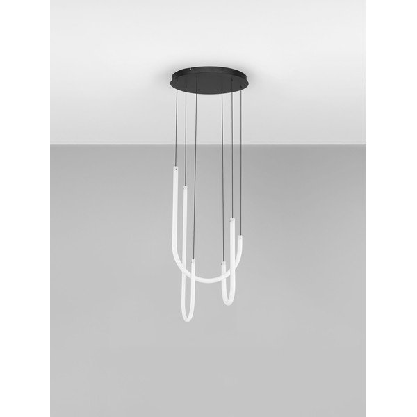 Balta/matēti melna tērauda LED piekaramā lampa ar regulējamu spilgtumu ar akrila stikla abažūru ø 41 cm Topaz – Nova Luce-image-3