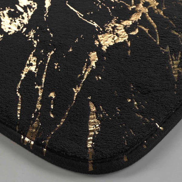 Melns/zelta krāsas vannas istabas paklājiņš 45x75 cm Aquamarbre – douceur d'intérieur-image-3