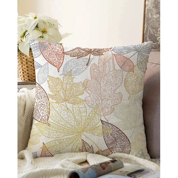 Spilvendrāna ar kokvilnas maisījumu Minimalist Cushion Covers Oriental Leaves, 55 x 55 cm