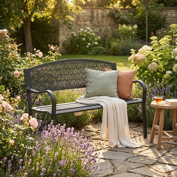 Antracīta pelēks metāla dārza sols Lizette – Bizzotto-image-1