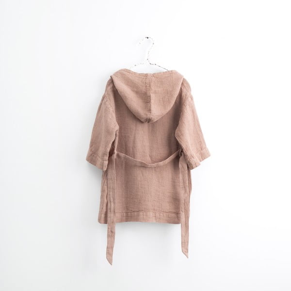 Oranžs lina halāts bērniem Linen Tales Nature, izmērs 122–128-image-2