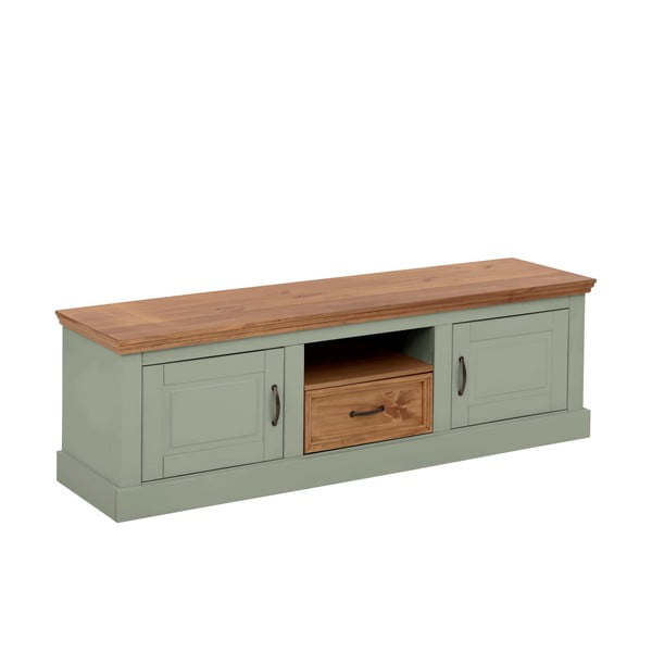 Gaiši zaļš priedes masīvkoka TV galdiņš 160x50 cm Selma – Støraa-image-2