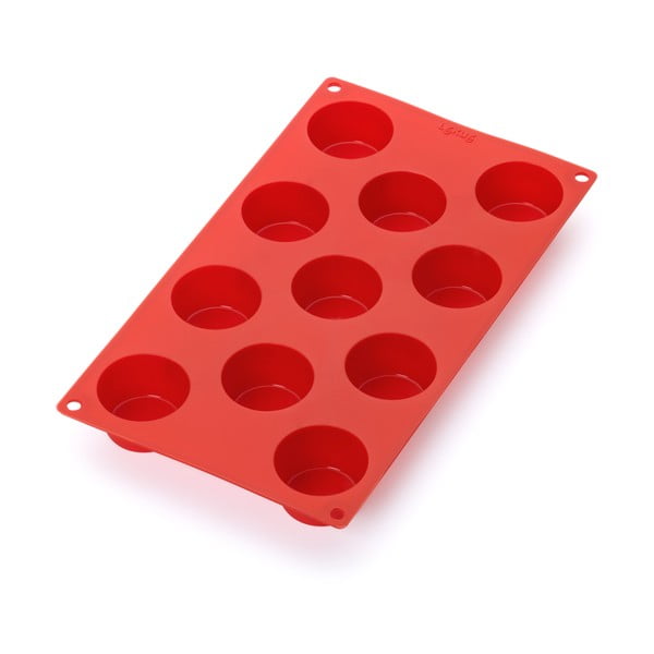 Sarkana silikona forma 11 mini kēksiņiem Lékué