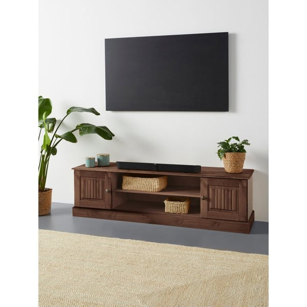 Brūns priedes masīvkoka TV galdiņš 45x40 cm Mille – Støraa-image-1