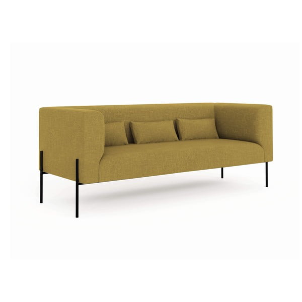 Dzeltens trīsvietīgs dīvāns Milo Casa Nina, 192 cm