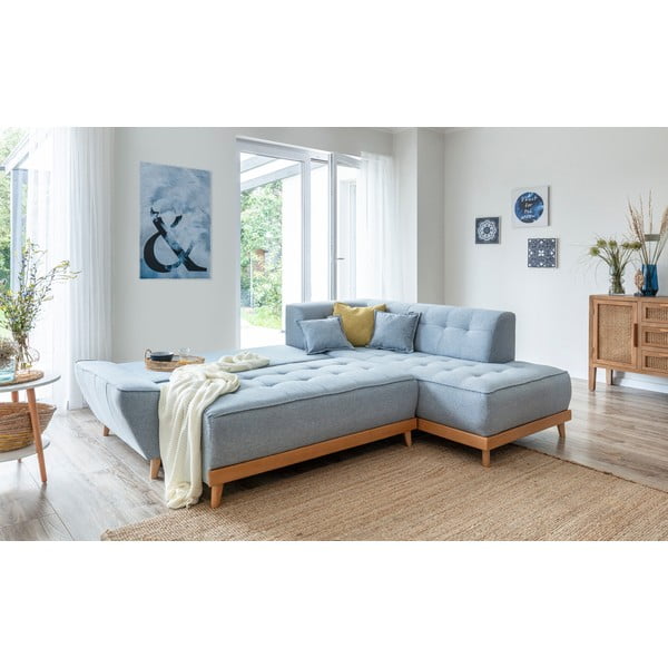 Gaiši zils izlaižams stūra dīvāns Miuform Dazzling Daisy L, labais stūris-image-4