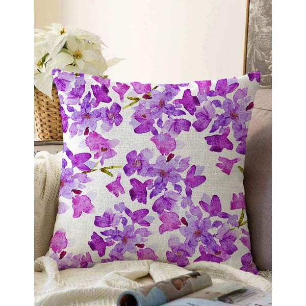 Violeta spilvendrāna ar kokvilnas maisījumu Minimalist Cushion Covers Lilas, 55 x 55 cm