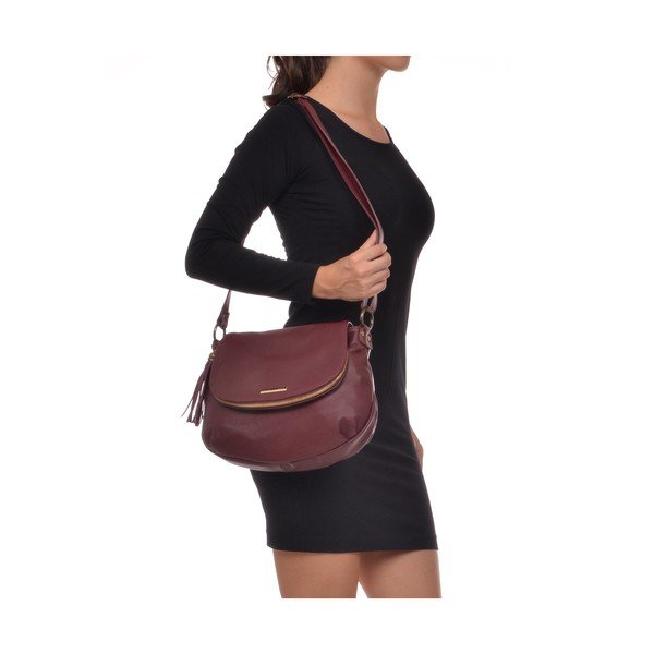 Vīna sarkanā ādas crossbody soma Isabella Rhea Martín-image-1