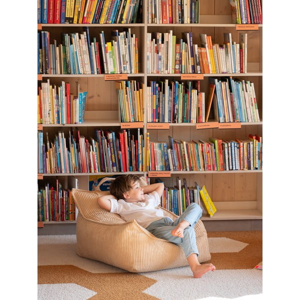 Gaiši brūns velveta bērnu sēžammaiss Chair – Wigiwama-image-1