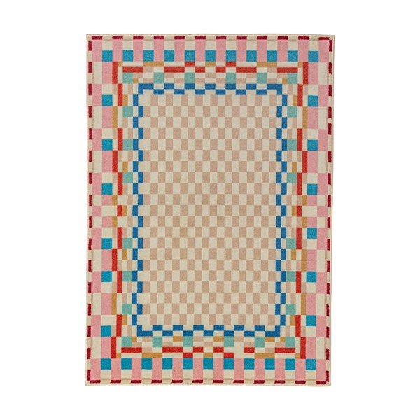 Paklājs no vilnas maisījuma 180x230 cm Checkered Border – Flair Rugs