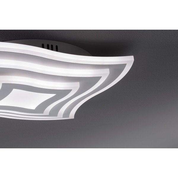 Balta metāla LED griestu lampa ar tālvadību/ar regulējamu spilgtumu 43x43 cm Gorden – Fischer & Honsel-image-1