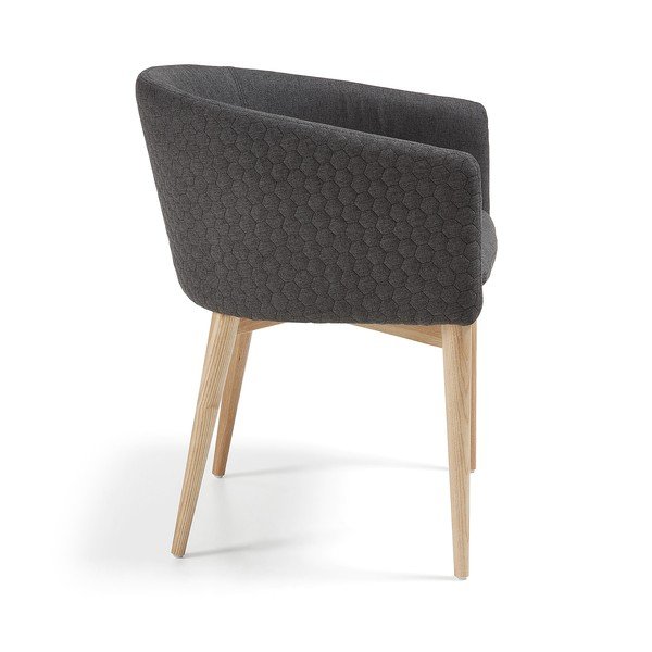 Tumši pelēks ēdamistabas krēsls Kave Home Harmon-image-2