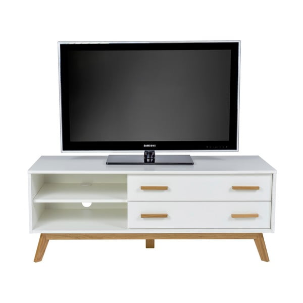 Balts TV galdiņš 130x50 cm Kensal – Woodman-image-4