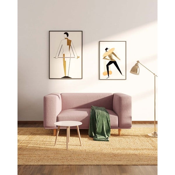 Rozā   atpūtas krēsls no buklē auduma Kukumo – Ame Yens-image-1