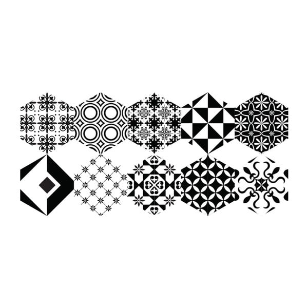 10 grīdas uzlīmju komplekts Ambiance Hexagons Nemesio, 40 x 90 cm