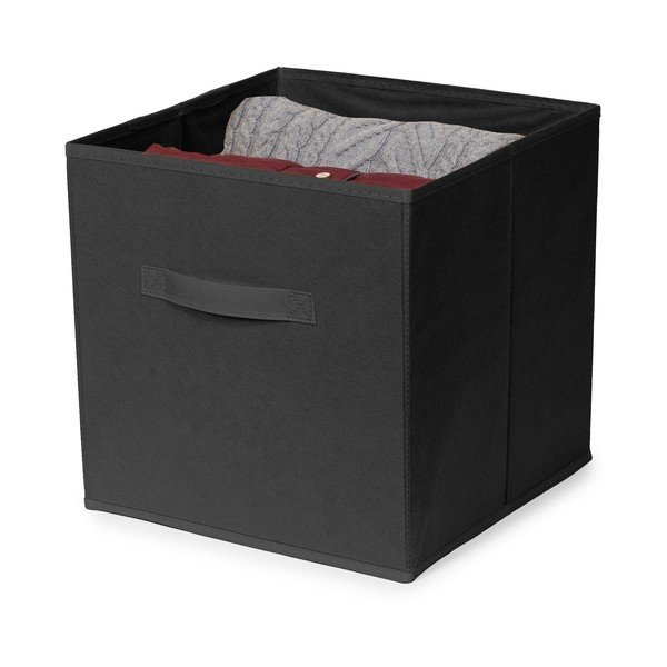 Melna tekstila uzglabāšanas kaste 31x31x31 cm – Compactor-image-2