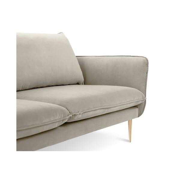Bēšs divvietīgs samta dīvāns Cosmopolitan Design Florence,160 cm-image-3