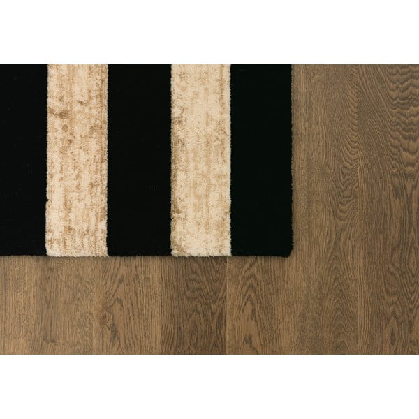 Melns/bēšs vilnas paklājs 170x240 cm Agnus Art Deco II – Agnella-image-3