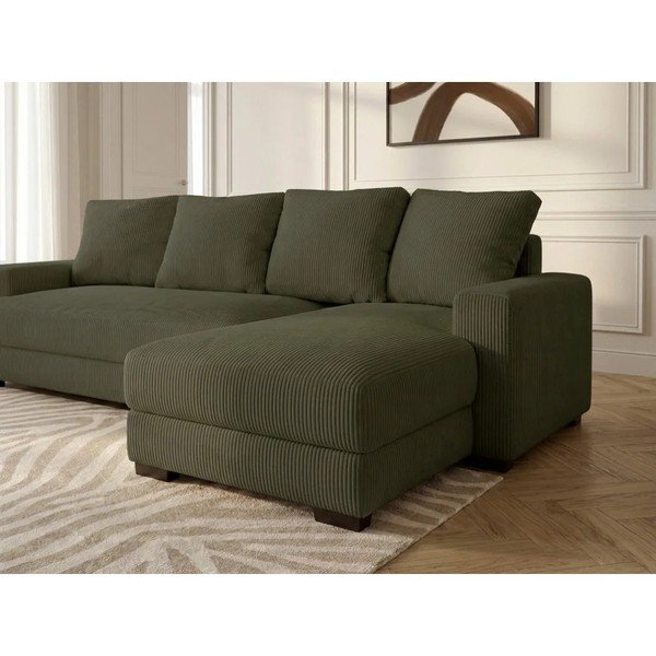 Zaļš velveta salokāms/ar uzglabāšanas vietu stūra dīvāns (ar labo stūri/ar zvilni) Campi – Bobochic Paris-image-4