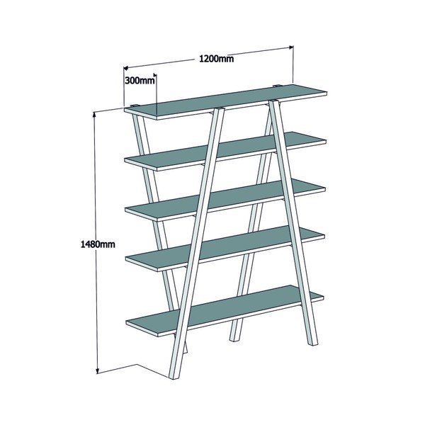 Priežu koka grāmatu plaukts Perla Walnut, 148 x 120 cm-image-2