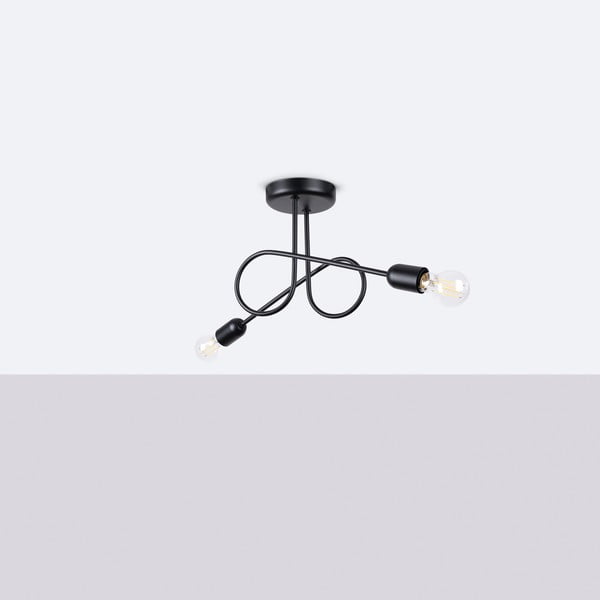 Melna griestu lampa 18x57 cm Opulent – Sollux-image-2