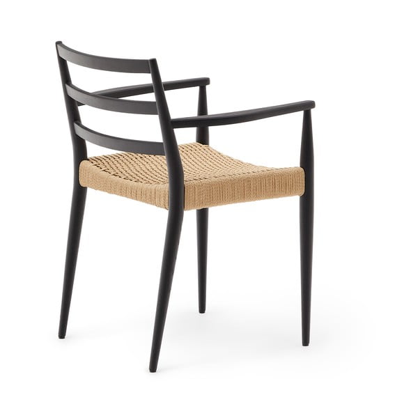 Melni/dabīga toņa ozola masīvkoka pusdienu krēsli (2 gab.) Analy – Kave Home-image-2