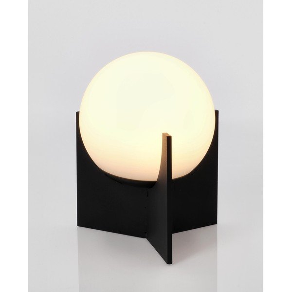 Melna metāla LED galda lampa ar regulējamu spilgtumu ar plastmasas abažūru (augstums 16 cm) Cardamom – Bizzotto-image-2