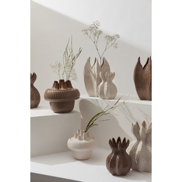 Pelēkbrūna akmensmasas vāze (augstums 25,5 cm) Olyssia – Bizzotto-image-1