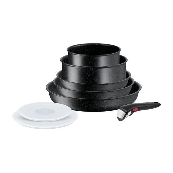 Alumīnija trauku komplekts (8 gab.) INGENIO Black stone L3998802 – Tefal