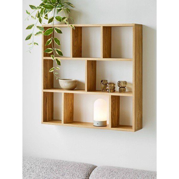 Balta/pelēkbrūna metāla galda lampa ar plastmasas abažūru (augstums 18 cm) Ashford – House Nordic-image-1