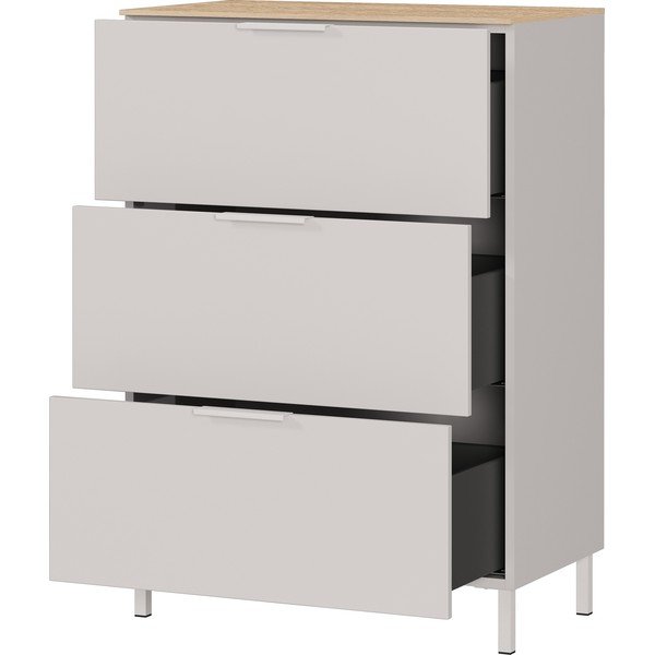 Krēmkrāsas matēts skapītis 68x98x40 cm Savoca – Germania-image-4