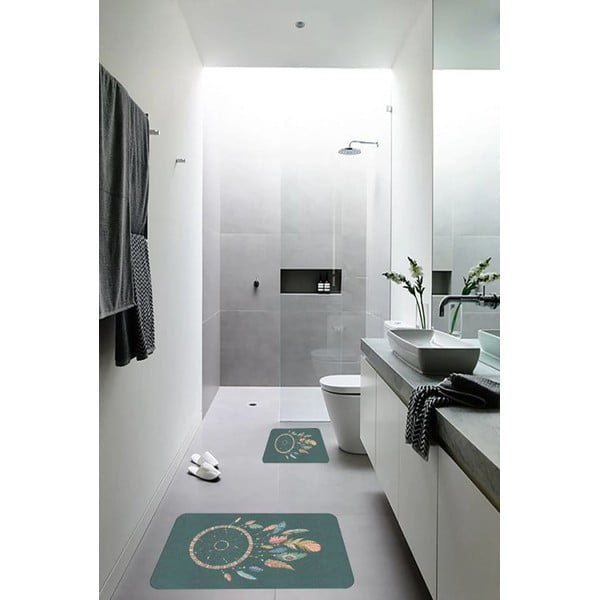 Zaļi vannas istabas paklājiņi (2 gab.) 60x100 cm – Mila Home
